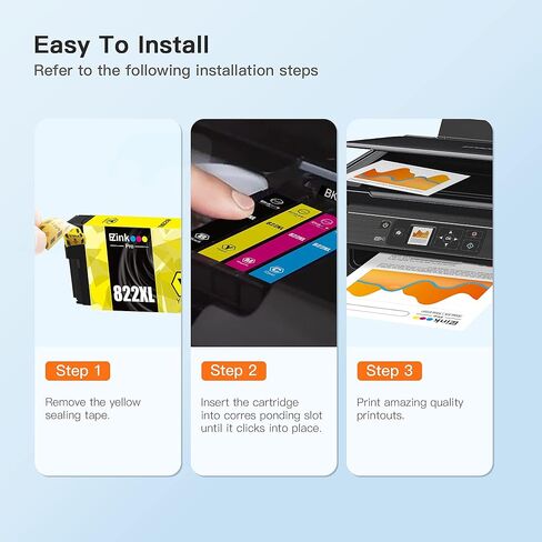 خرطوشة حبر بديلة معاد تصنيعها لإبسون 822XL 822 T822، أسود، عبوتان in Kuwait