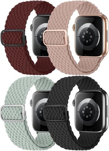Stretchy Solo Loop Adjustable Bands: Solo Loop Band Compatible with Apple Watch Band 38mm 40mm 41mm 42mm 44mm 45mm 49mm, Women Men Elastic Braided Nylon Straps Ultra iWatch Series SE 8 7 6 5 4 3 2 1 in Saudi Arabia
