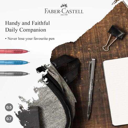 مجموعة أقلام Faber-Castell Click X Ball مكونة من 4 أقلام (0.5/0.7 مم - أسود/أزرق/أحمر) - فائقة النعومة، قبضة مريحة، مقاومة للماء، تم تطويرها باستخدام قلم حبر ألماني، قلم خالٍ من التلطيخ (0.5 مم (أزرق)) in Saudi Arabia