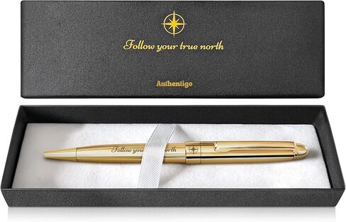 Follow Your True North Ballpoint Pen for Women, Fancy Pen for Journaling and Writing, Inspirational Pen with Motivational Saying, Gift Box, Extra Refill, Pink Pen with Gold Trim, Black Ink in Saudi Arabia
