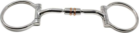 Professional Equine Stainless Steel 5" Mouth D-Ring Comfort Snaffle Horse Bit Copper Rollers 35515B in Saudi Arabia
