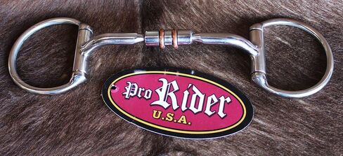 Professional Equine Stainless Steel 5" Mouth D-Ring Comfort Snaffle Horse Bit Copper Rollers 35515B in Saudi Arabia