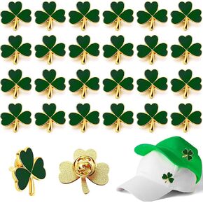 12 Pcs St. Patrick's Day Clover Lapel Pins Irish Lucky Shamrock Pins Brooches Jewelry for Women and Men Culture Celebration Pin Festivals Gift in Kuwait
