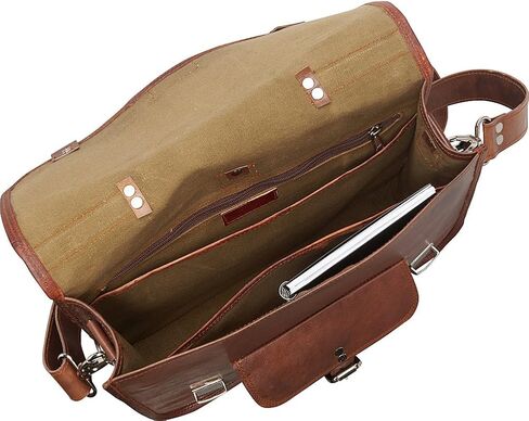 Sharo Leather Bags Wide Three-in-One Backpack/Brief/Messenger (Brown) in Saudi Arabia