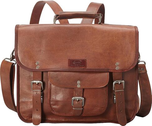 Sharo Leather Bags Wide Three-in-One Backpack/Brief/Messenger (Brown) in Saudi Arabia
