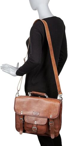 Sharo Leather Bags Wide Three-in-One Backpack/Brief/Messenger (Brown) in Saudi Arabia