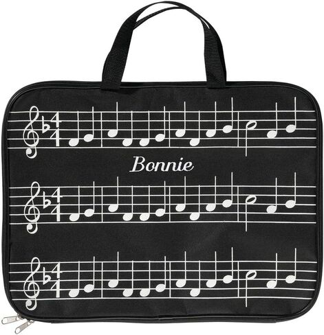 Fox Valley Traders Custom Musical Note Bag مع Zipper ، حقيبة موسيقى ورقة مخصصة ، أسود in Saudi Arabia