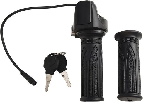 E-Bike Throttle Grip, Electric Scooter Throttle Grips keys buttom start with LCD Display and Key Lock, Easy Install Handlebar Power Indicator for Electric Bikes Scooters Motorcycles(with keys) in Saudi Arabia