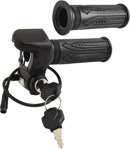 E-Bike Throttle Grip, Electric Scooter Throttle Grips keys buttom start with LCD Display and Key Lock, Easy Install Handlebar Power Indicator for Electric Bikes Scooters Motorcycles(with keys) in Saudi Arabia