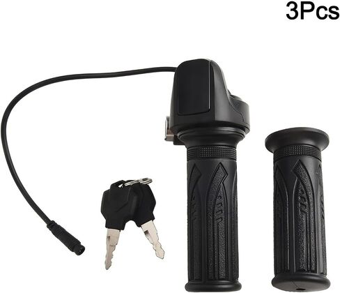 E-Bike Throttle Grip, Electric Scooter Throttle Grips keys buttom start with LCD Display and Key Lock, Easy Install Handlebar Power Indicator for Electric Bikes Scooters Motorcycles(with keys) in Saudi Arabia