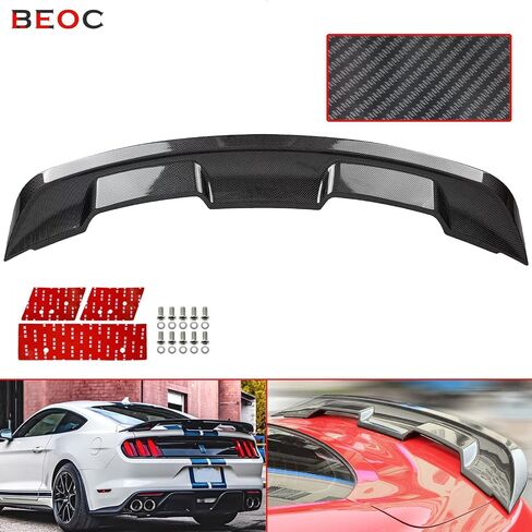 Rear Trunk Spoiler Wing Compatible with Ford Mustang 2015-2024 GT/EcoBoost/V6/V8/Shelby 2-Door Models, Carbon Fiber Style in Saudi Arabia