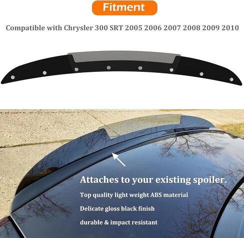 Bonbo Rear WickerBill Spoiler for Chrysler 300 SRT 2005-2010, Add-on Type 2-Piece Rear Wicker Bill Spoiler Includes RivNut Tool in Saudi Arabia