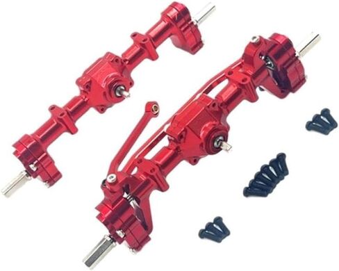 RC Car Upgrade Front Rear Portal Bridge Axle Differential Assembly Compatible with C14 C24 C34 B14 B24 Models Replacement Parts Compatible with RC Vehicles(Red) in Kuwait