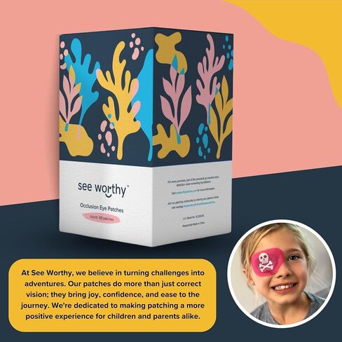 Adhesive Eyepatch for Kids & Adults - As Seen on Shark Tank - Kids Breathable, Comfortable Magicals Eyepatch for Lazy Eye - Amblyopia & Sensitive Skin Medical Eye Patches - 48 Patches by See Worthy in Kuwait