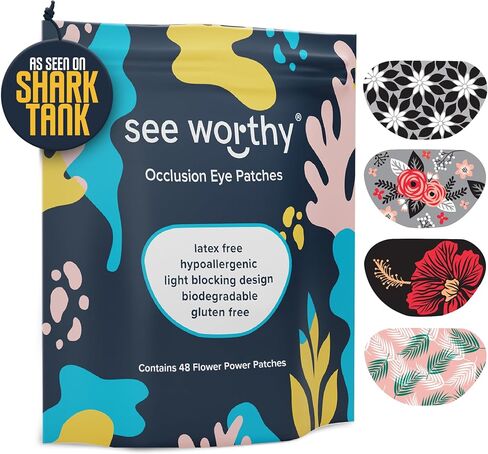Adhesive Eyepatch for Kids & Adults - As Seen on Shark Tank - Kids Breathable, Comfortable Magicals Eyepatch for Lazy Eye - Amblyopia & Sensitive Skin Medical Eye Patches - 48 Patches by See Worthy in Kuwait