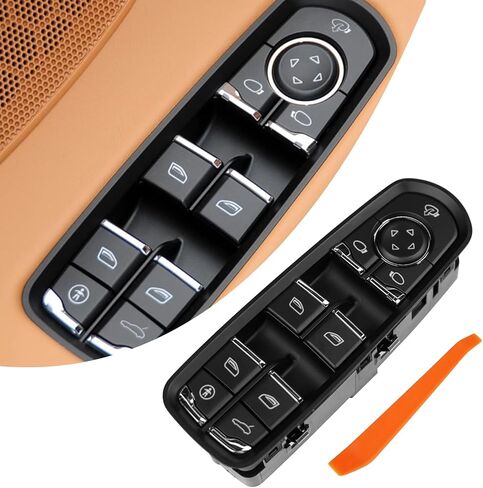 TTCR-II Interior Window Lift Switch Button Cap for Cayenne 2011-2018 for Macan 2015-2024 for Panamera 2010-2016, 1 Pc Power Push Button Replacement for Driver Side Window Glass Switch Control in Kuwait