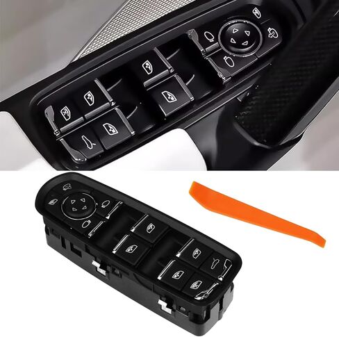 TTCR-II Interior Window Lift Switch Button Cap for Cayenne 2011-2018 for Macan 2015-2024 for Panamera 2010-2016, 1 Pc Power Push Button Replacement for Driver Side Window Glass Switch Control in Kuwait