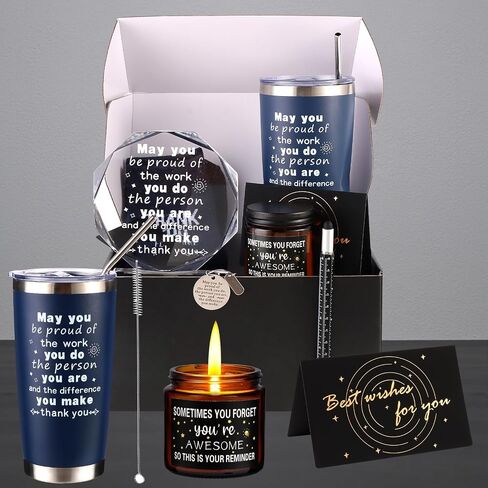 Kolewo4ever 9 Pieces Employee Appreciation Gift for Men Thank You Gift May you Be Proud Gifts for Team Coworkers Farewell Male Friend (Navy Blue) in Saudi Arabia