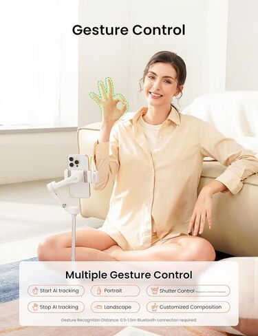 Hohem iSteady V3 Gimbal Stabilizer للهواتف الذكية، تثبيت ثلاثي المحاور مع متتبع الذكاء الاصطناعي، جهاز تحكم عن بعد قابل للفصل، قضيب تمديد مدمج وحامل ثلاثي القوائم، محمول وقابل للطي، تسجيل فيديو، أسود in Kuwait