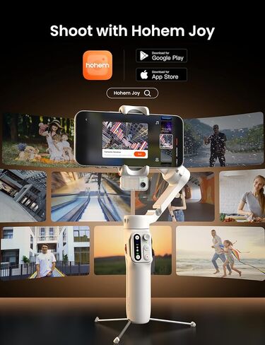 Hohem iSteady V3 Gimbal Stabilizer للهواتف الذكية، تثبيت ثلاثي المحاور مع متتبع الذكاء الاصطناعي، جهاز تحكم عن بعد قابل للفصل، قضيب تمديد مدمج وحامل ثلاثي القوائم، محمول وقابل للطي، تسجيل فيديو، أسود in Kuwait