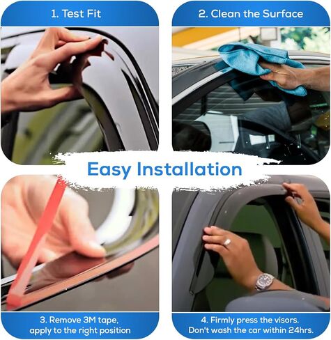 Window Visor Compatible with Dodge Durango 2011-2024, Rain Guard Tape-On Extra Durable Side Vent Window Deflector, 2011 2012 2013 2014 2015 2016 2017 2018 2019 2020 2021 2022 2023 2024 in Kuwait