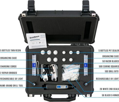 Clearshield Windshield Repair Kit - Window Rock Chip Repair Kit - Cracked Windshield Repair Kit - Auto Glass Repair Kit for 200+ Repairs in Kuwait