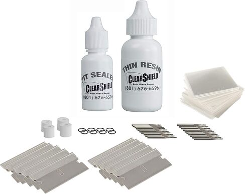 Clearshield Windshield Repair Kit - Window Rock Chip Repair Kit - Cracked Windshield Repair Kit - Auto Glass Repair Kit for 200+ Repairs in Kuwait