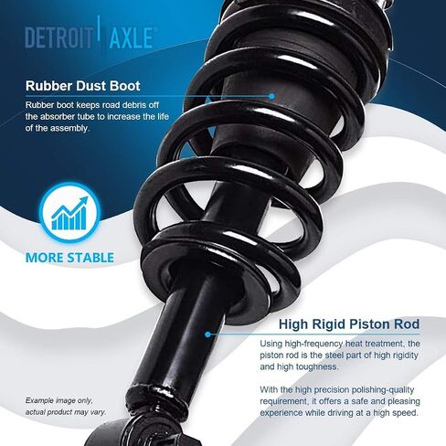 Detroit Axle - 2 Front Struts for Chevy GMC Silverado Sierra Yukon XL Suburban 1500 Avalanche Tahoe Escalade ESV EXT Struts w/Coil Springs Replacement Ready Strut Shock [Exc. Electronic Susp.] in Saudi Arabia