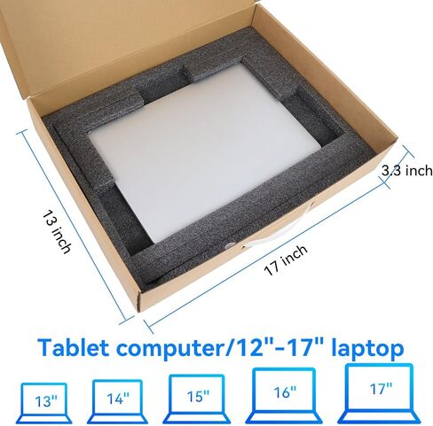 صناديق شحن أجهزة الكمبيوتر المحمول مزودة بالفوم، وصناديق بريدية متوسطة الحجم من الورق المقوى، وصناديق تغليف لأجهزة الكمبيوتر المحمول مقاس 10 بوصة - 15.6 بوصة in Kuwait