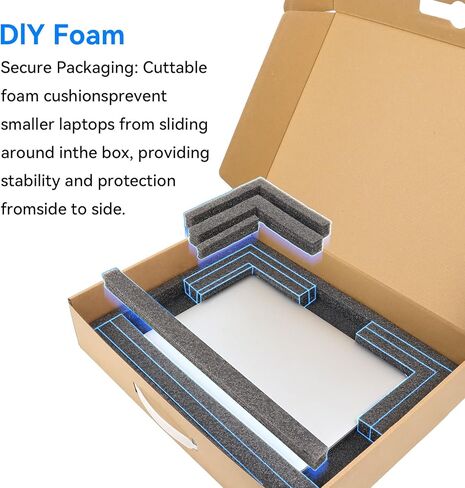 صناديق شحن أجهزة الكمبيوتر المحمول مزودة بالفوم، وصناديق بريدية متوسطة الحجم من الورق المقوى، وصناديق تغليف لأجهزة الكمبيوتر المحمول مقاس 10 بوصة - 15.6 بوصة in Kuwait