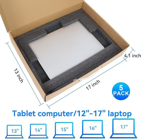 صناديق شحن أجهزة الكمبيوتر المحمول مزودة بالفوم، وصناديق بريدية متوسطة الحجم من الورق المقوى، وصناديق تغليف لأجهزة الكمبيوتر المحمول مقاس 10 بوصة - 15.6 بوصة in Kuwait