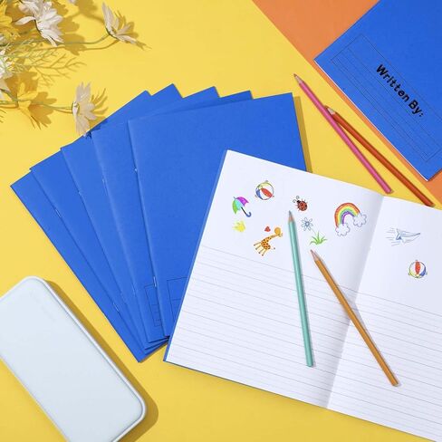 Henoyso 12 جهاز كمبيوتر شخصى 120 صفحة دفاتر ملاحظات التكوين الأساسي 9 3/4 × 7 1/2 بوصة المجلات الأساسية K-2 كتب فارغة للأطفال لكتابة القصص دفتر ملاحظات للأطفال رياض الأطفال (ملون) in Kuwait