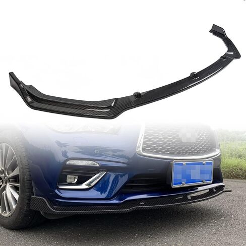 3pcs الأمامية الوفير شفة الخائن الملاءمة لـ Infiniti Q50 2018 2019 2020 2021 2022 ، Base Sedan ، JDM Air Dam Dam Chin Spoiler Kit ، Glossy Black in Saudi Arabia