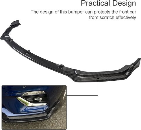 3pcs الأمامية الوفير شفة الخائن الملاءمة لـ Infiniti Q50 2018 2019 2020 2021 2022 ، Base Sedan ، JDM Air Dam Dam Chin Spoiler Kit ، Glossy Black in Saudi Arabia