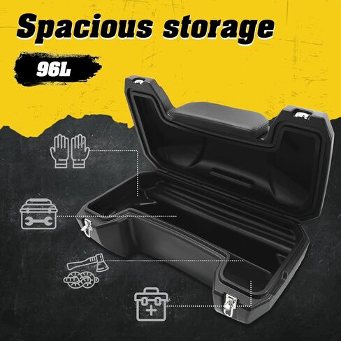TCMT 96L ATV Rear Passenger Seat Rack Cargo Storage Helmet Trunk Box Luggage Black in Saudi Arabia