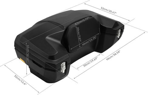 TCMT 96L ATV Rear Passenger Seat Rack Cargo Storage Helmet Trunk Box Luggage Black in Saudi Arabia