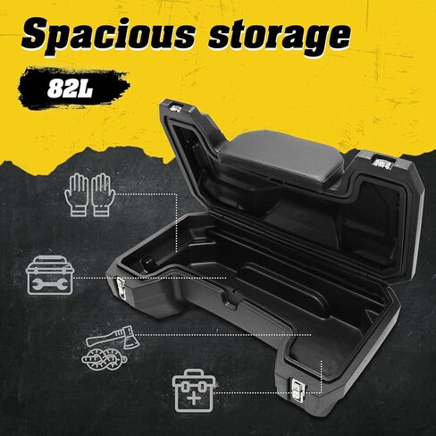 TCMT 96L ATV Rear Passenger Seat Rack Cargo Storage Helmet Trunk Box Luggage Black in Saudi Arabia