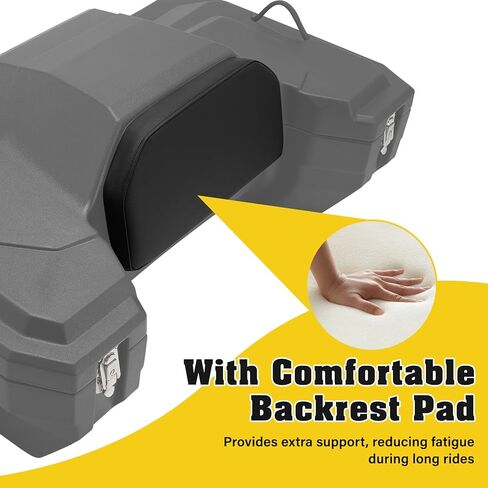 TCMT 96L ATV Rear Passenger Seat Rack Cargo Storage Helmet Trunk Box Luggage Black in Saudi Arabia