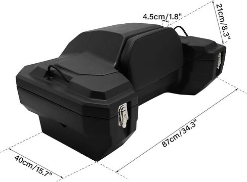 TCMT 96L ATV Rear Passenger Seat Rack Cargo Storage Helmet Trunk Box Luggage Black in Saudi Arabia