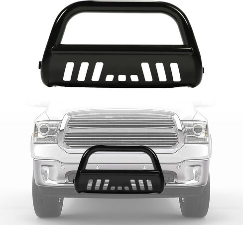 Ecotric Front Bar Bar Bumper Grille Grille Grille Grille W/Skid Plate متوافق مع 2009-2018 Dodge Ram 1500 2019-2023 Dodge Ram 1500 Classic Brush Guard Brick Mount Mount in Saudi Arabia