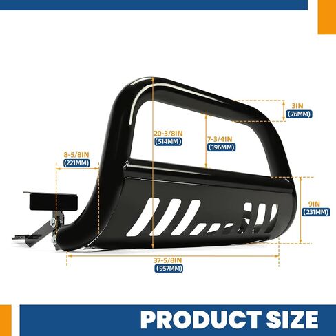 Ecotric Front Bar Bar Bumper Grille Grille Grille Grille W/Skid Plate متوافق مع 2009-2018 Dodge Ram 1500 2019-2023 Dodge Ram 1500 Classic Brush Guard Brick Mount Mount in Saudi Arabia