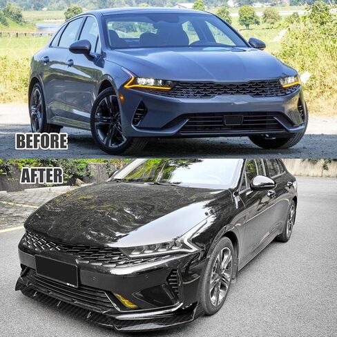 Front Bumper Lip Splitter Compatible with 2024 2023 2022 2021 Kia K5 & 2025 Kia K5 GT/GT Line 3PC Front Splitter Protection Front Bumper Lower Lip Splitter (Gloss Black) in Saudi Arabia