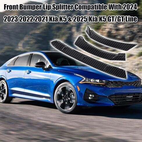 Front Bumper Lip Splitter Compatible with 2024 2023 2022 2021 Kia K5 & 2025 Kia K5 GT/GT Line 3PC Front Splitter Protection Front Bumper Lower Lip Splitter (Gloss Black) in Saudi Arabia