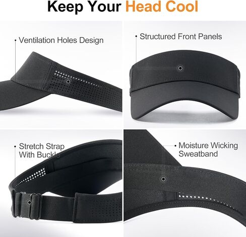 FEICUI Women's Sun Sports Visor Adjustable Empty Top Baseball Cap Athletic Performance Outdoor Hat in Saudi Arabia
