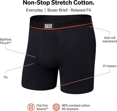SAXX Underwear Co. Men's Underwear With Pouch Non-Stop Stretch Cotton Boxer Brief Fly 7Pack in Saudi Arabia