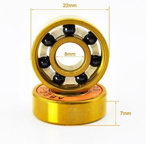 8 Pcs 608 2RS Hybrid Black Ceramic Ball Bearing 8 * 22 * 7mm Roller Skate Wheels Gold Longboard Bearing in Saudi Arabia