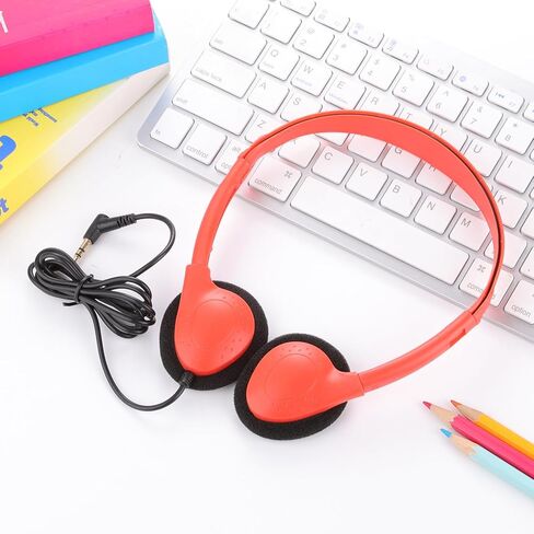 سماعات رأس للأطفال للفصول المدرسية 10 عبوات، سماعات رأس سلكية على الأذن بمقبس 3.5 مم للأطفال والطلاب (10 ألوان) in Kuwait