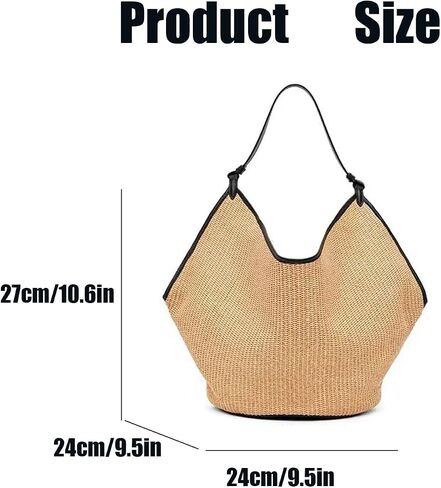 Straw Bag for Women,Trendy Handbag Purse Summer Beach Shoulder with Top-Handle,for Ladies Vacation Travel Shopping in Saudi Arabia