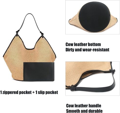 Straw Bag for Women,Trendy Handbag Purse Summer Beach Shoulder with Top-Handle,for Ladies Vacation Travel Shopping in Saudi Arabia