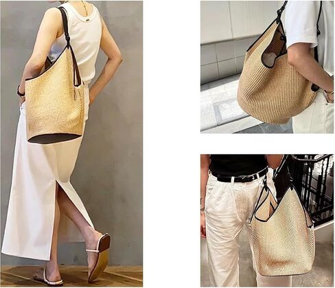 Straw Bag for Women,Trendy Handbag Purse Summer Beach Shoulder with Top-Handle,for Ladies Vacation Travel Shopping in Saudi Arabia